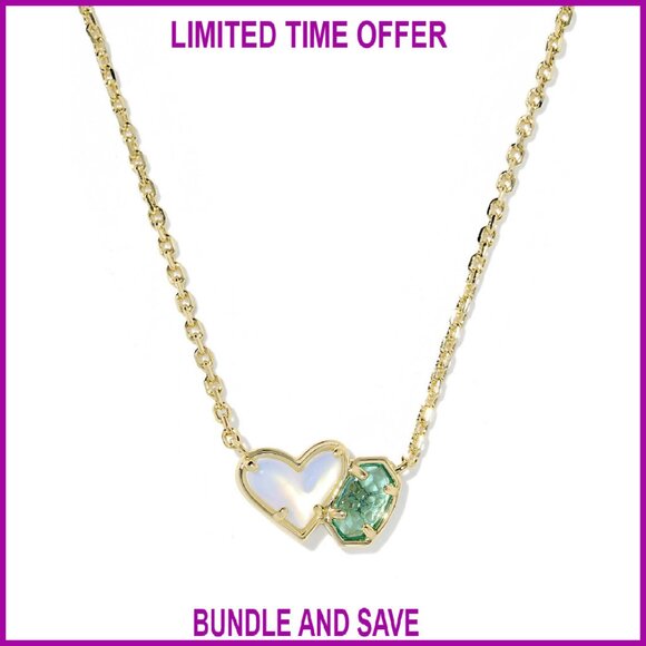 Gold Plated Heart Pendant Necklace with Adjustable Chain